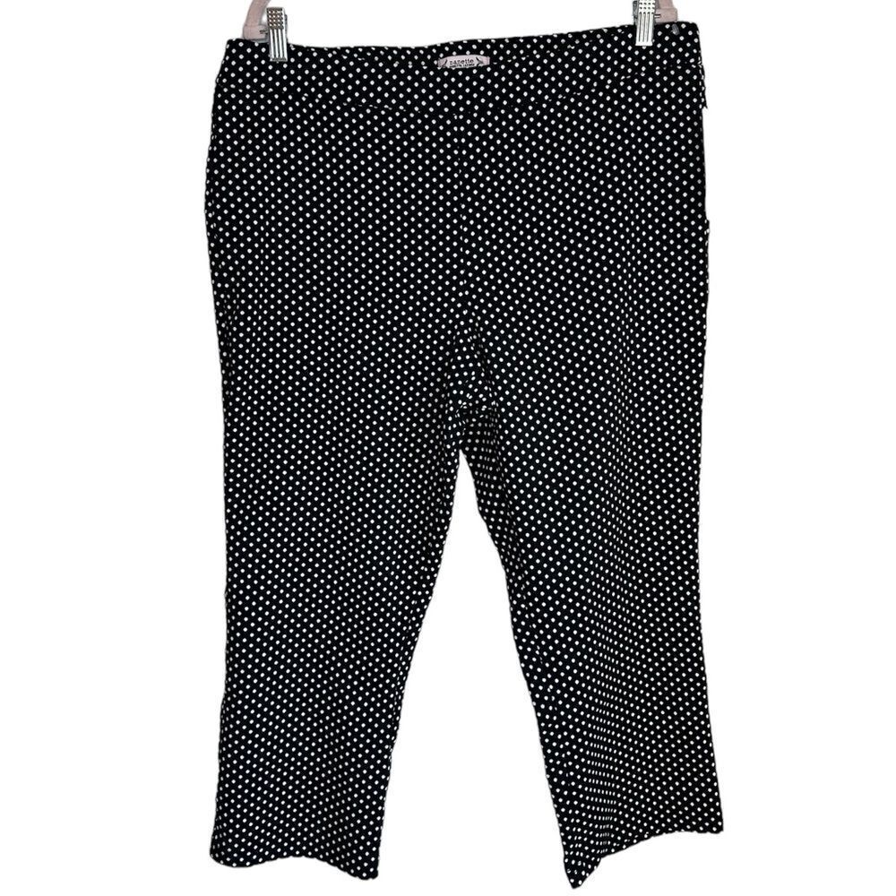 NWT‎ NANETTE LEPORE PANTS CROPPED POLKA DOTS SIZE XL BLACK
